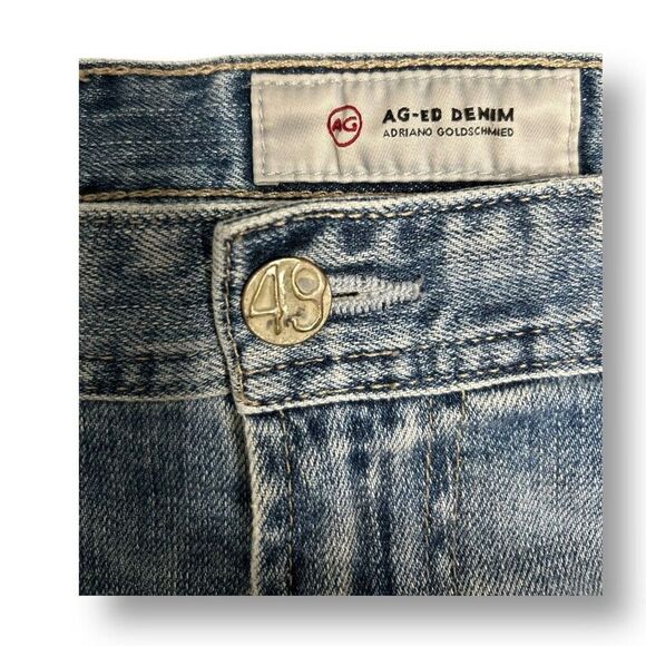 AG Adriano Goldschmied Medium Wash Blue 36R x 28.5 Everett Slim A Straight Jeans - Picture 12 of 12